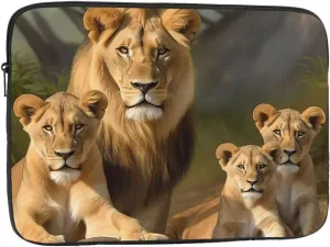 10 Inch Laptop Sleeve Bag Waterproof Shockproof Laptop Case Bag Lion Family Computer Skin Bags Lightweight Tablet Carrying Case