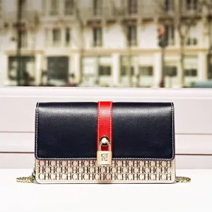 100% Genuine Leather CH Letter Printed Crossbody Bag