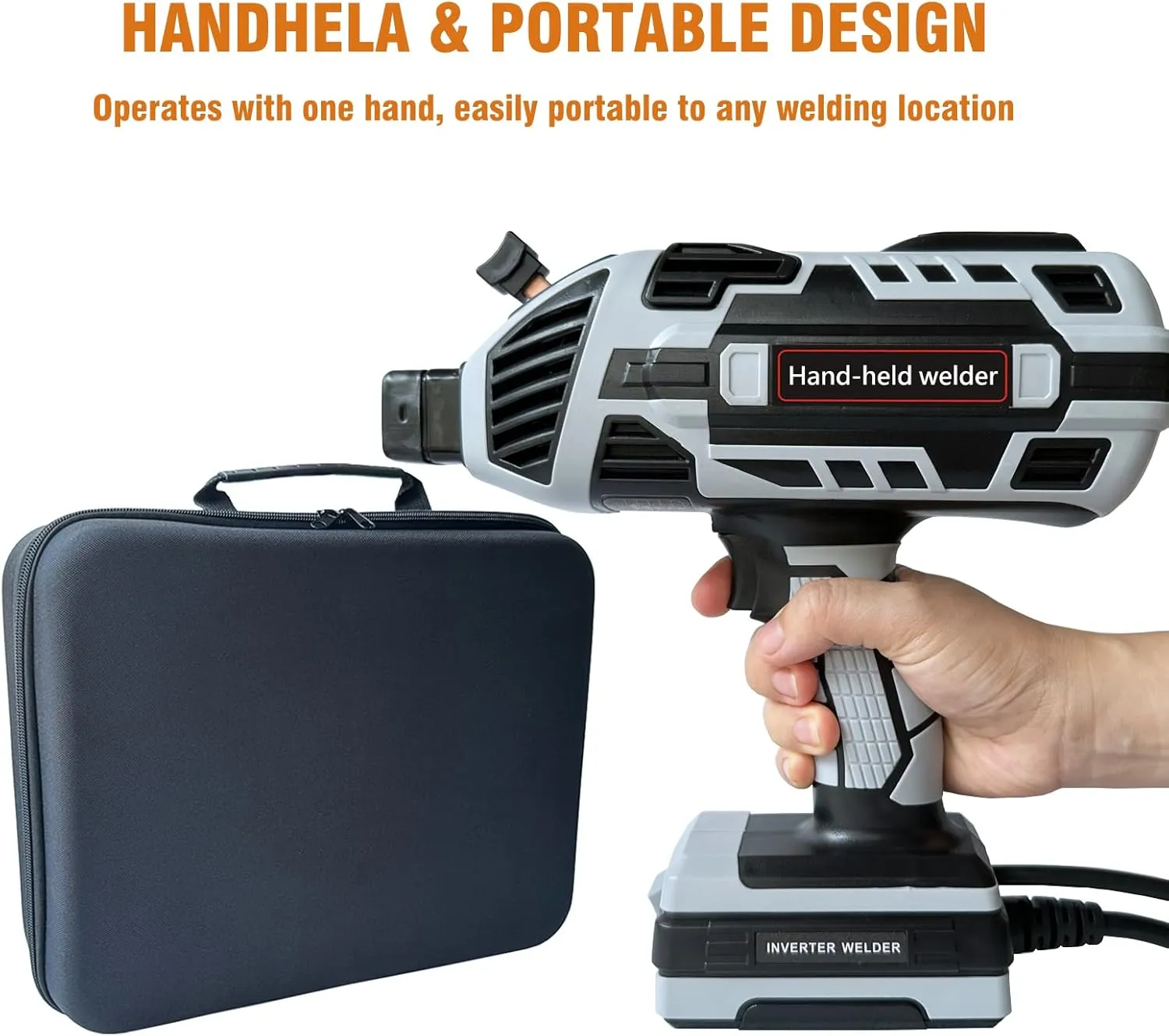 110V Handheld Welding Machine with IGBT Inverter, 5-Level Adjustable Current (20-120A), Portable Stick Welder for Steel/Iron, Fits 3/32"-1/8" Rods with storage bag (Grey)