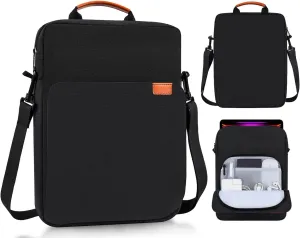 13.3-14 Inch Laptop Shoulder Bag Carrying Case for Macbook Air 13" M4 M3 M2 A3420 A3113/ MacBook Pro 14 M4 M3 M2 M1/ 13" iPad Pro M4/ iPad Air M3 M2 2025, Vertical Laptop Sleeve Handbag, Black