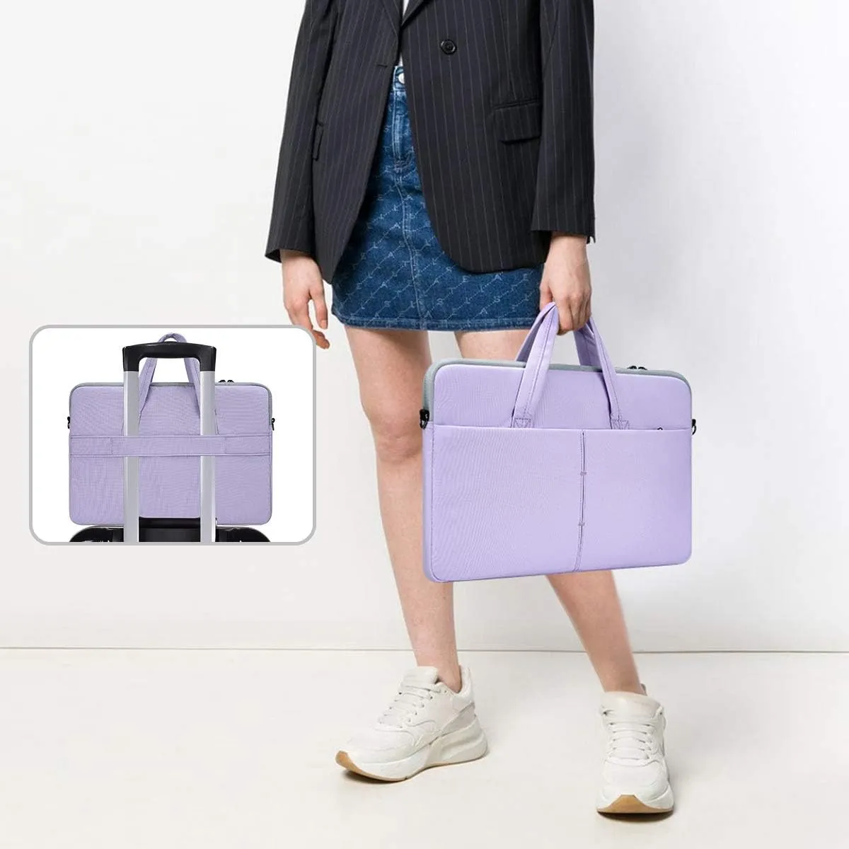 13.3 14 Inch Laptop Shoulder Bag Sleeve Case for Dell Latitude 14/ Inspiron 14 5410, 13.5-14.4 Surface Laptop Studio 6/5/4, HP Lenovo Acer ASUS Chromebook 14/ Stream 14/ IdeaPad/Swift 3,Purple