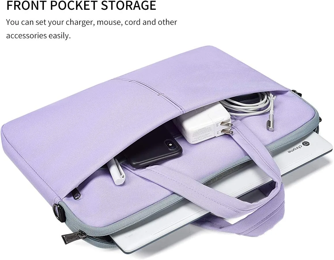 13.3 14 Inch Laptop Shoulder Bag Sleeve Case for Dell Latitude 14/ Inspiron 14 5410, 13.5-14.4 Surface Laptop Studio 6/5/4, HP Lenovo Acer ASUS Chromebook 14/ Stream 14/ IdeaPad/Swift 3,Purple