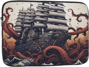 15 Inch Laptop Sleeve Bag Waterproof Shockproof Laptop Case Bag Octopus Tentacles with Ship Computer Skin Bags Lightweight Tablet Carrying Case