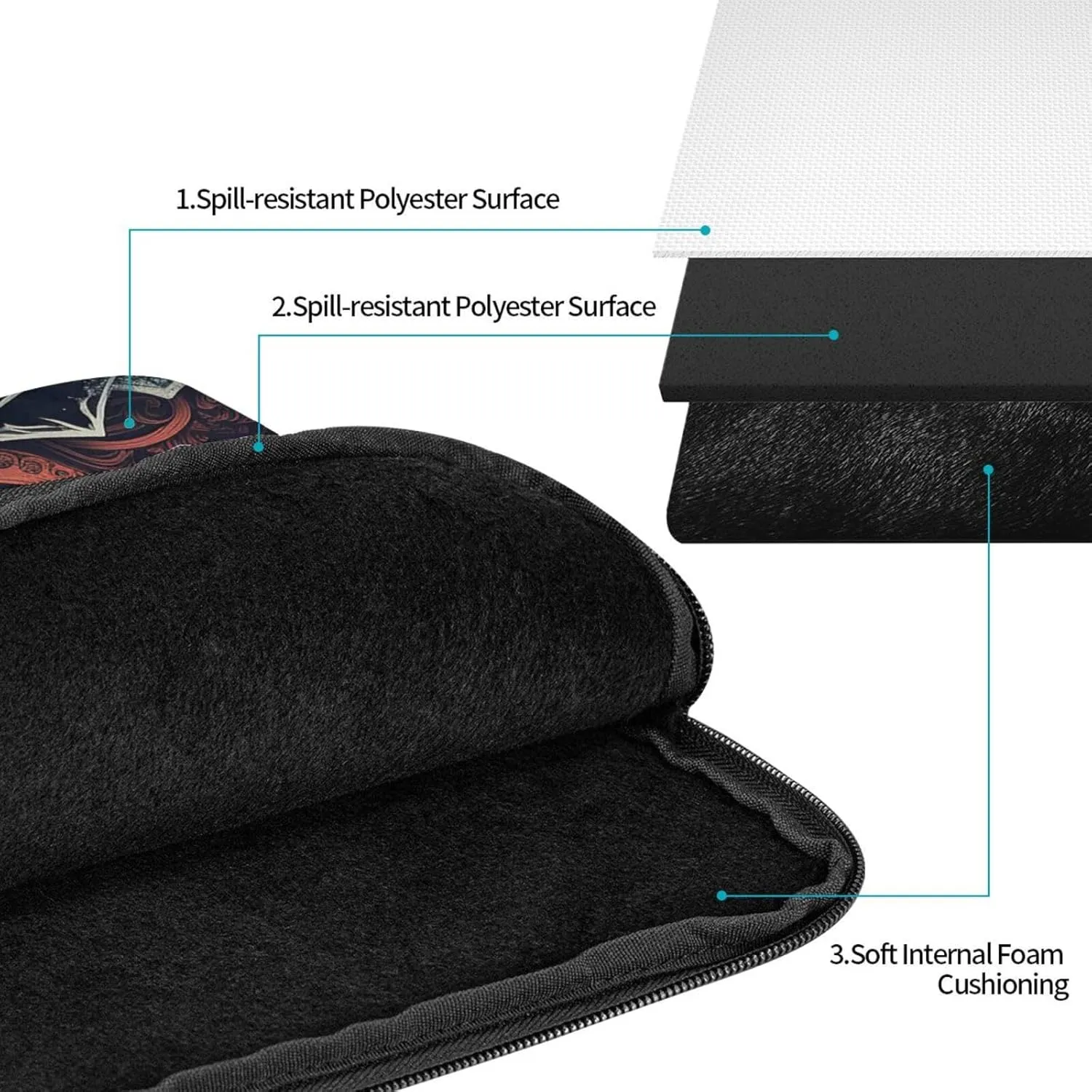 15 Inch Laptop Sleeve Bag Waterproof Shockproof Laptop Case Bag Octopus Tentacles with Ship Computer Skin Bags Lightweight Tablet Carrying Case