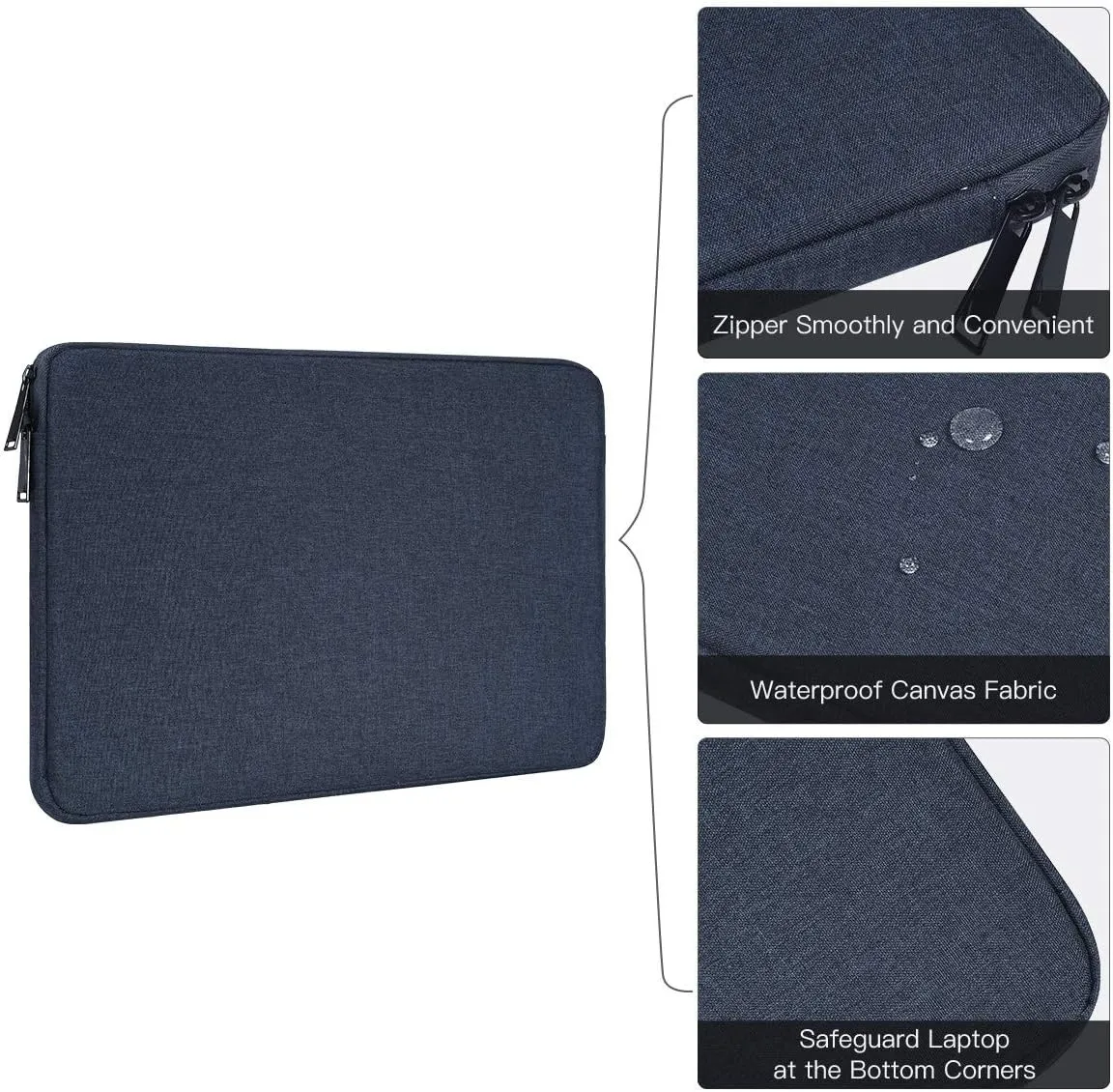15.6 Inch Laptop Sleeve Case Bag for HP Envy x360/ Pavilion/Victus 15.6" Gaming Laptop, ASUS VivoBook 15.6/TUF/ZenBook 15, IdeaPad 3, Razer Blade 15.6, Acer Dell Samsung Chromebook, Navy Blue