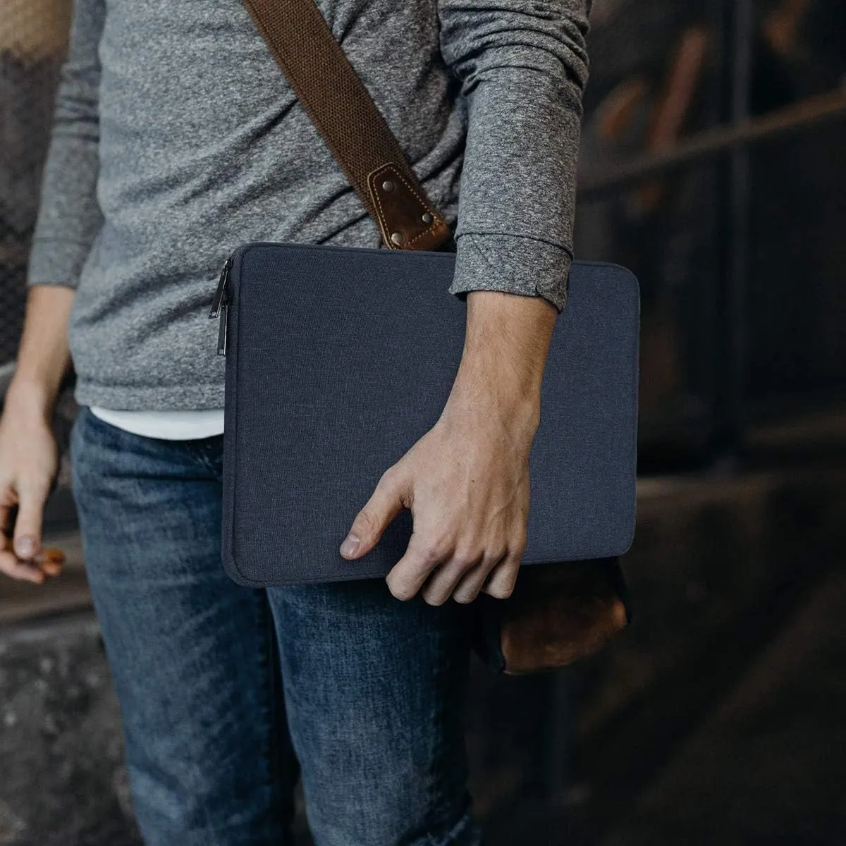 15.6 Inch Laptop Sleeve Case Bag for HP Envy x360/ Pavilion/Victus 15.6" Gaming Laptop, ASUS VivoBook 15.6/TUF/ZenBook 15, IdeaPad 3, Razer Blade 15.6, Acer Dell Samsung Chromebook, Navy Blue