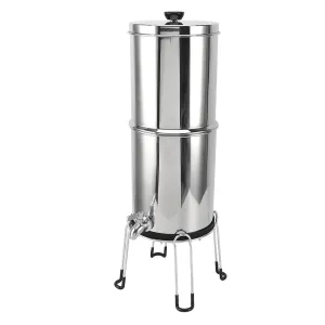 1.5GAL Fed Filtration System with 2 Filters Stainless Steel Water Dispenser Bucket for Home RV Outdoor Camping