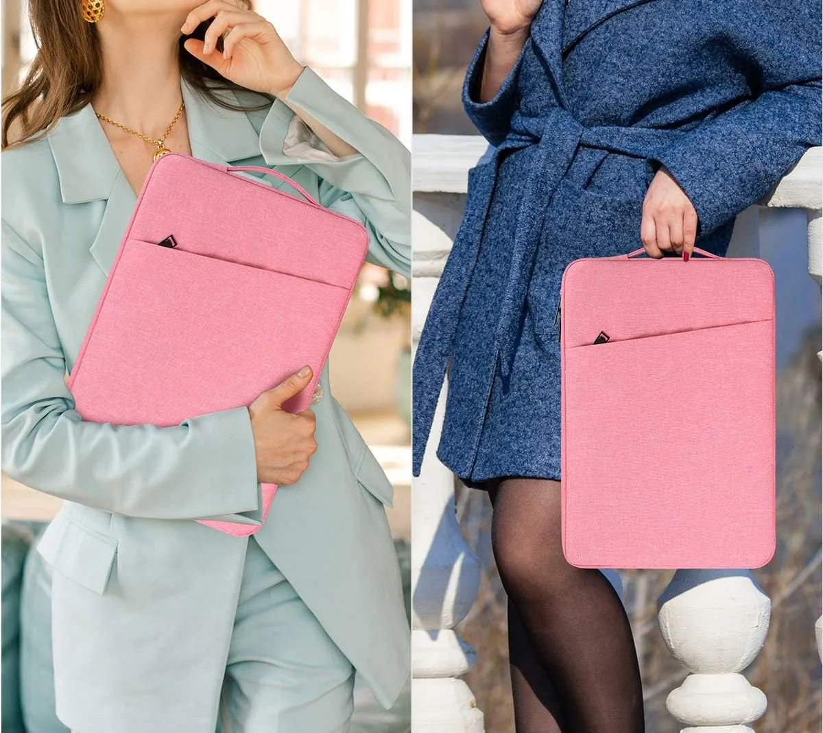 17 17.3 Inch Laptop Bag for Women, Carrying Computer Notebook Sleeve Case for Acer Chromebook 17/ Dell Inspiron/MSI/HP Envy Pavilion/ASUS/Lenovo IdeaPad College School Office Travel,Pink