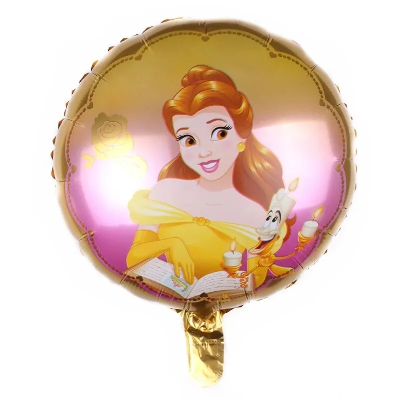 1pc 18 Inch Cartoon Round Belle Snow White Children Toy Inflatable Helium Foil Balloon Happy Birthday Baby Shower Party Decor