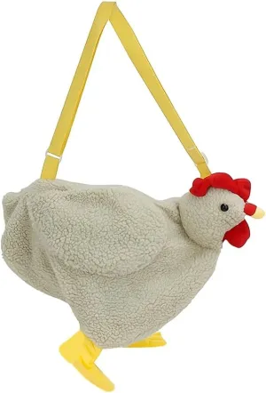 1Pcs Fuzzy Cute Chicken Crossbody Bag Cartoon Animal Shoulder Bag Fluffy Bag For Christmas Gift
