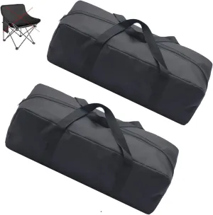 2 Pack Camping Chair Replacement Bag Large Folding Chair Carry Bag 600D Storage Tent Bag with Handle Strap for Travel Outdoor Camping Sports (Black, 70cm/27.55inches)