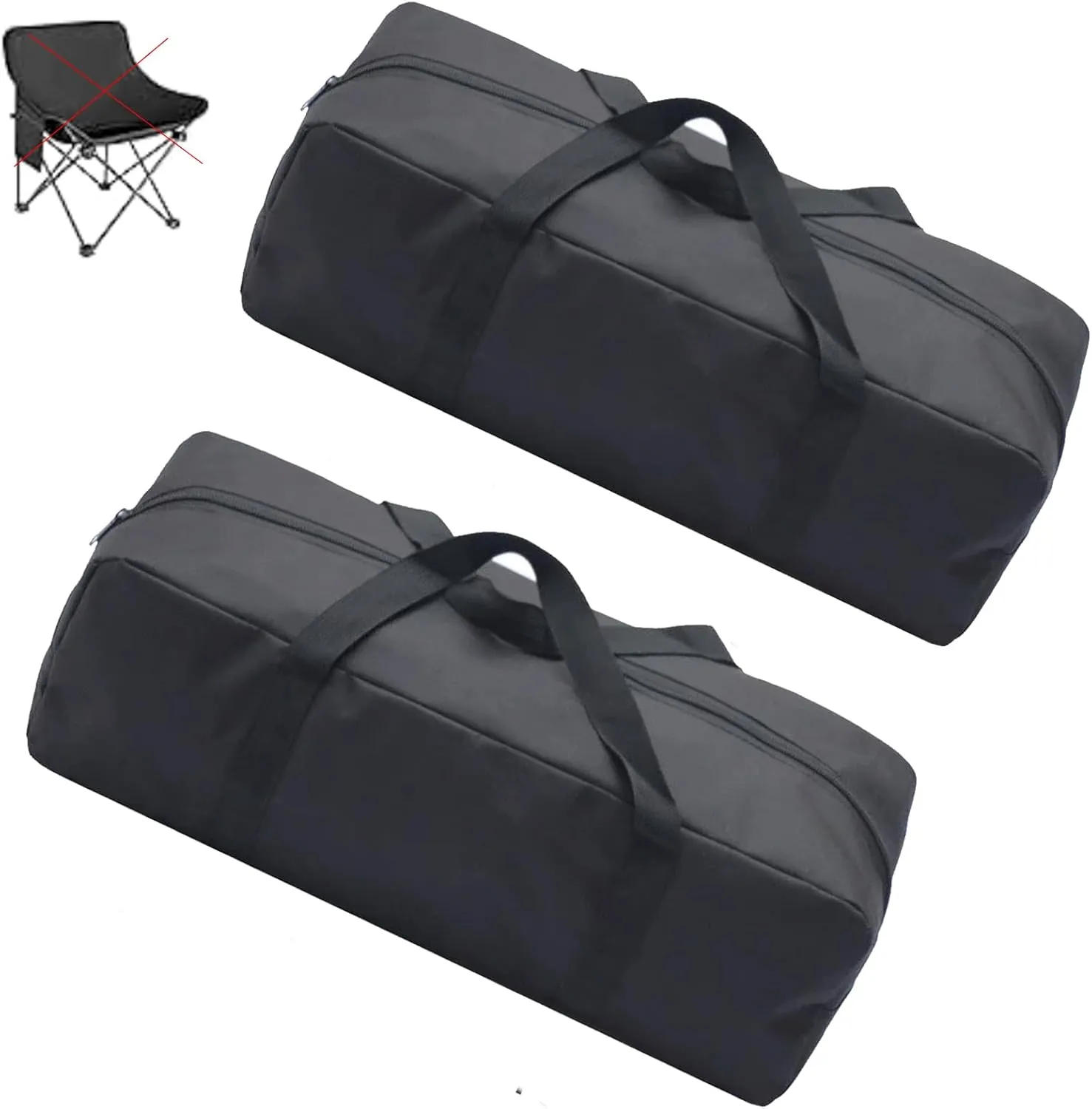 2 Pack Camping Chair Replacement Bag Large Folding Chair Carry Bag 600D Storage Tent Bag with Handle Strap for Travel Outdoor Camping Sports (Black, 70cm/27.55inches)