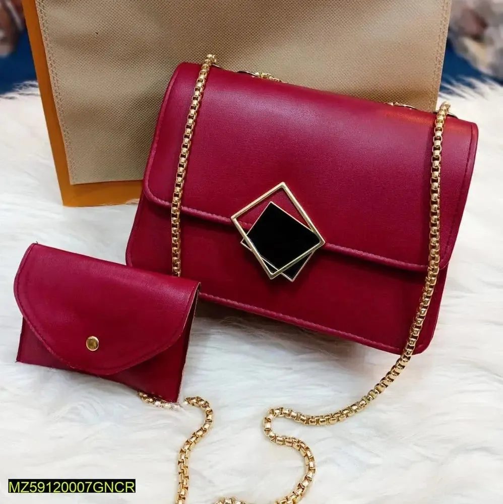 2 Pcs Pu Leather Hand Bag