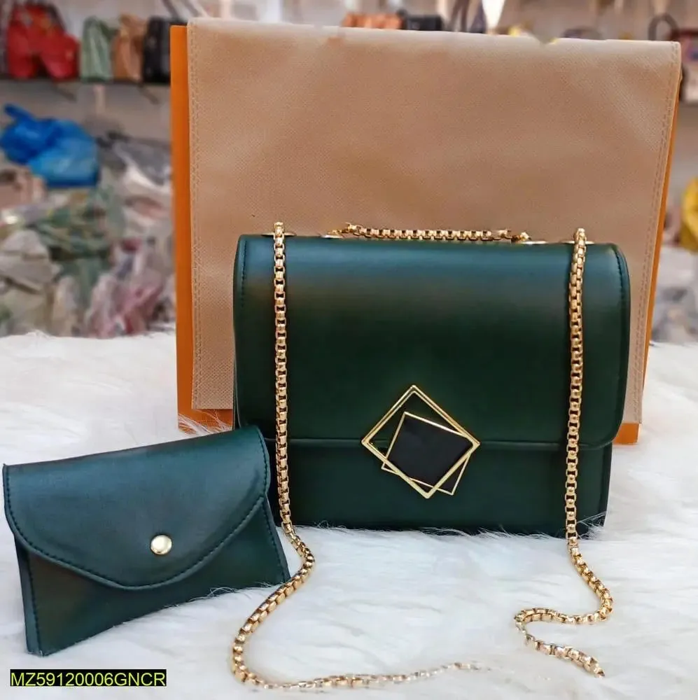 2 Pcs Pu Leather Hand Bag
