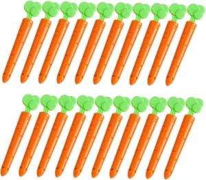 20pcs Bag Plastic Organizing Clips Candy Bag Clips Food Packages Clips Sealing Clip Sealer Carrot Shaped Bag Clips Chip Seal Clips Piping Bag Clips Snack Freezer Keeping Orange