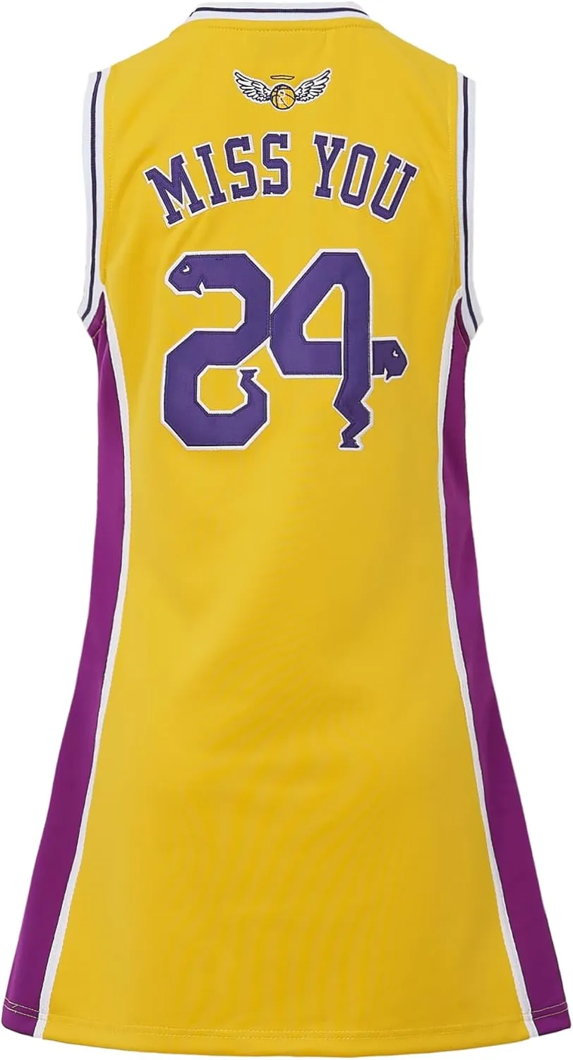24 Womens Legend Basketball Shirt,Miss You Snakeskin Hip Hop Sport Sleeveless Dress