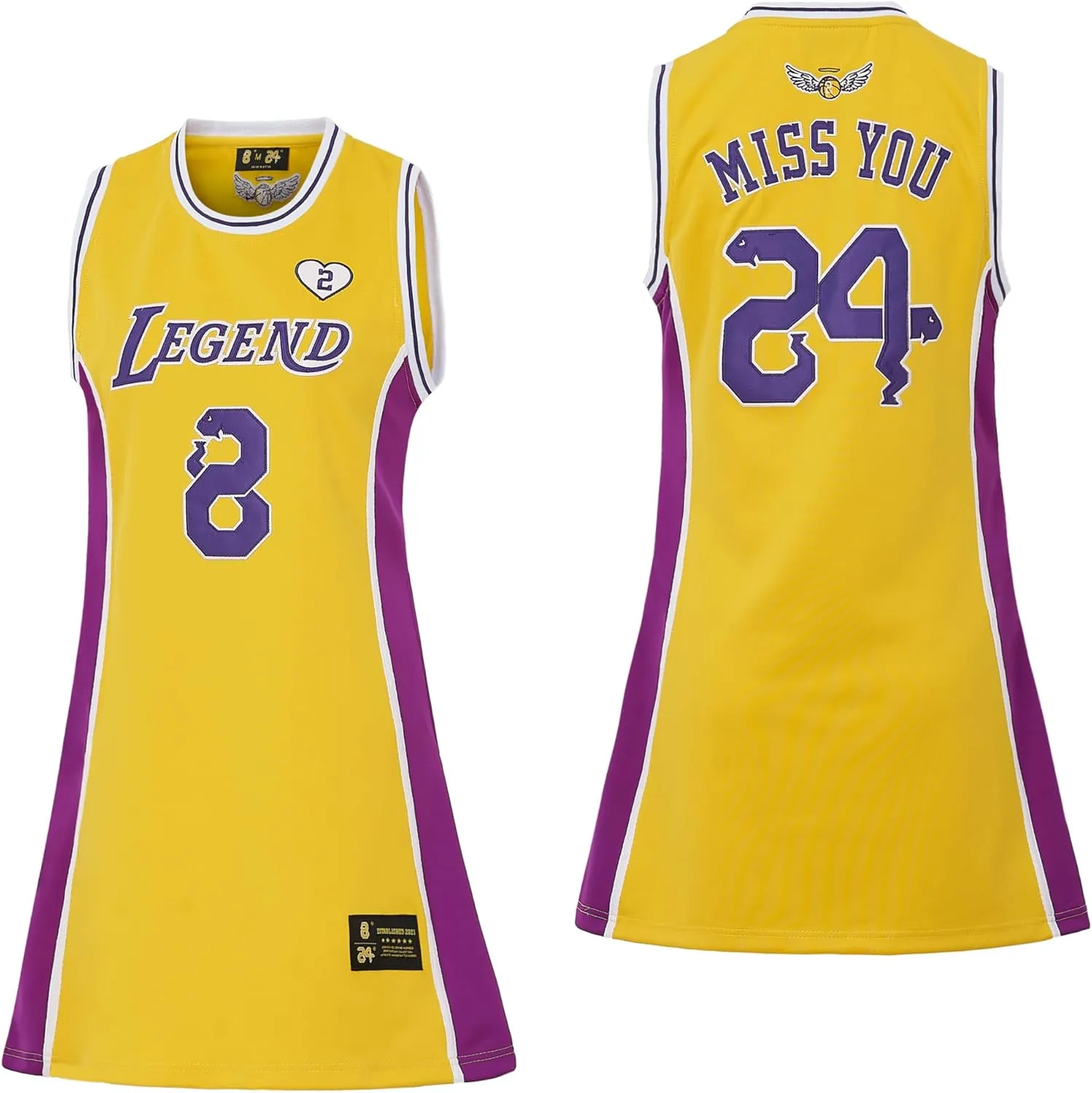 24 Womens Legend Basketball Shirt,Miss You Snakeskin Hip Hop Sport Sleeveless Dress