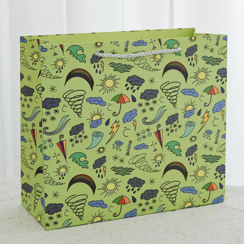 25pcs 14x15x7cm Creative Cartoon Paper Gift Bags Tote for Students Birthday Parties