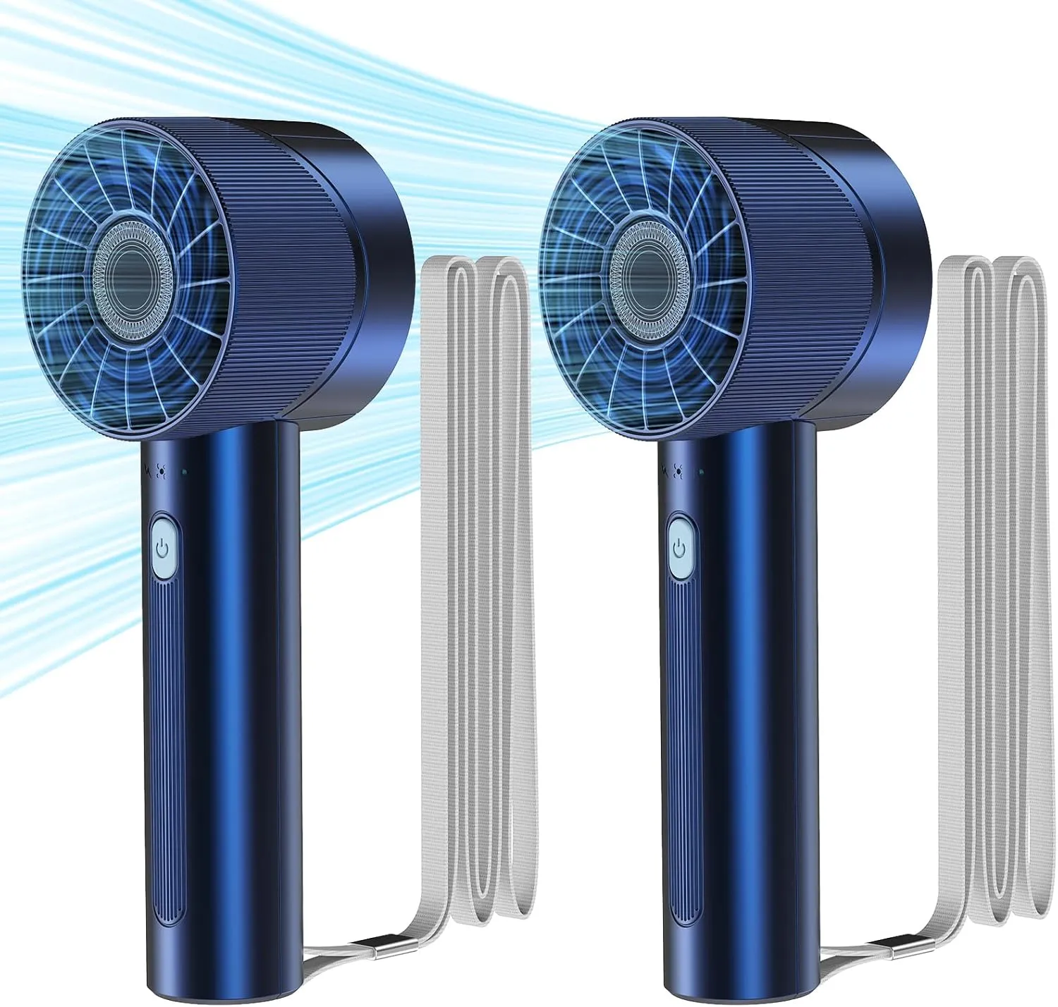 2PCS Portable Handheld Fan Rechargeable,Mini Personal Fan, Hand Held Fan With 4 Speeds Turbo Mini Fan, USB 2600mAh Battery Small High Speed Fan for Makeup, Home, Office, Travel and Outdoor Activities