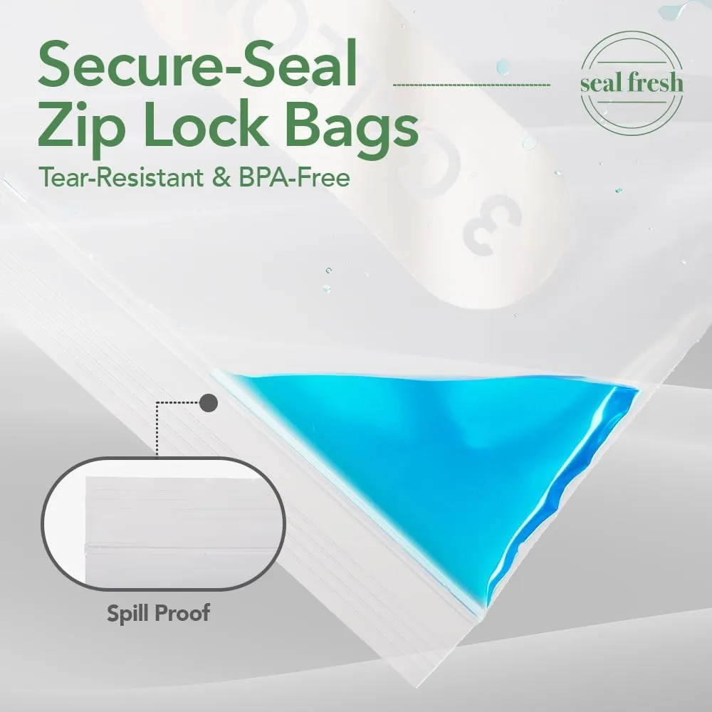 3 Gallon Large Plastic Storage Bags – 16" x 18" (30 Count) – Reusuable XXL Extra Large Heavy Duty Clear Jumbo Freezer Zip Bags with Sealable Zipper Top For Clothes, Travel, Moving