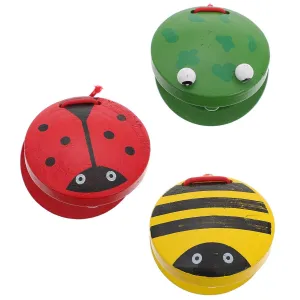 3 Pcs Toys Children Preschool Musical Toys Wooden Mini Castanet Wooden Instrume