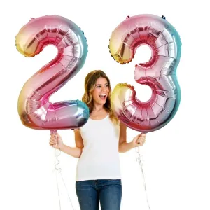 32inch Iridescent Color 0-9 Number Foil Balloons