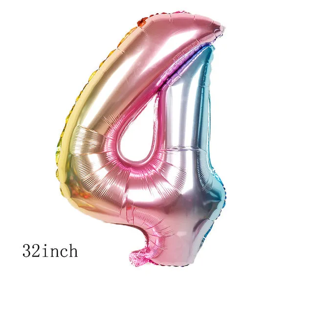 32inch Iridescent Color 0-9 Number Foil Balloons