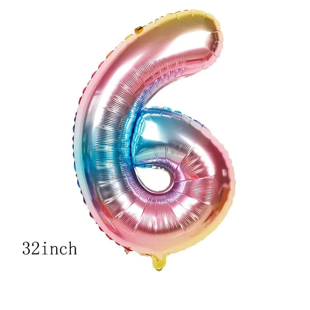 32inch Iridescent Color 0-9 Number Foil Balloons