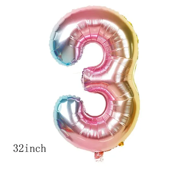 32inch Iridescent Color 0-9 Number Foil Balloons