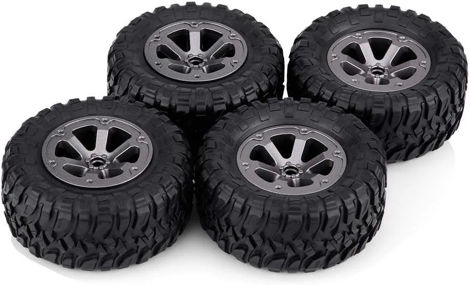 4pcs Crawler Tires, 1:16 RC Model Rubber Tyres Remote Control Car Wheels RC Vehicle Scale Accessories 1.0 Tires 1/16 Rc Tires 1/16 Rc Tires C24 Upgrades