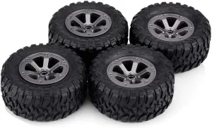 4pcs Crawler Tires, 1:16 RC Model Rubber Tyres Remote Control Car Wheels RC Vehicle Scale Accessories 1.0 Tires 1/16 Rc Tires 1/16 Rc Tires C24 Upgrades
