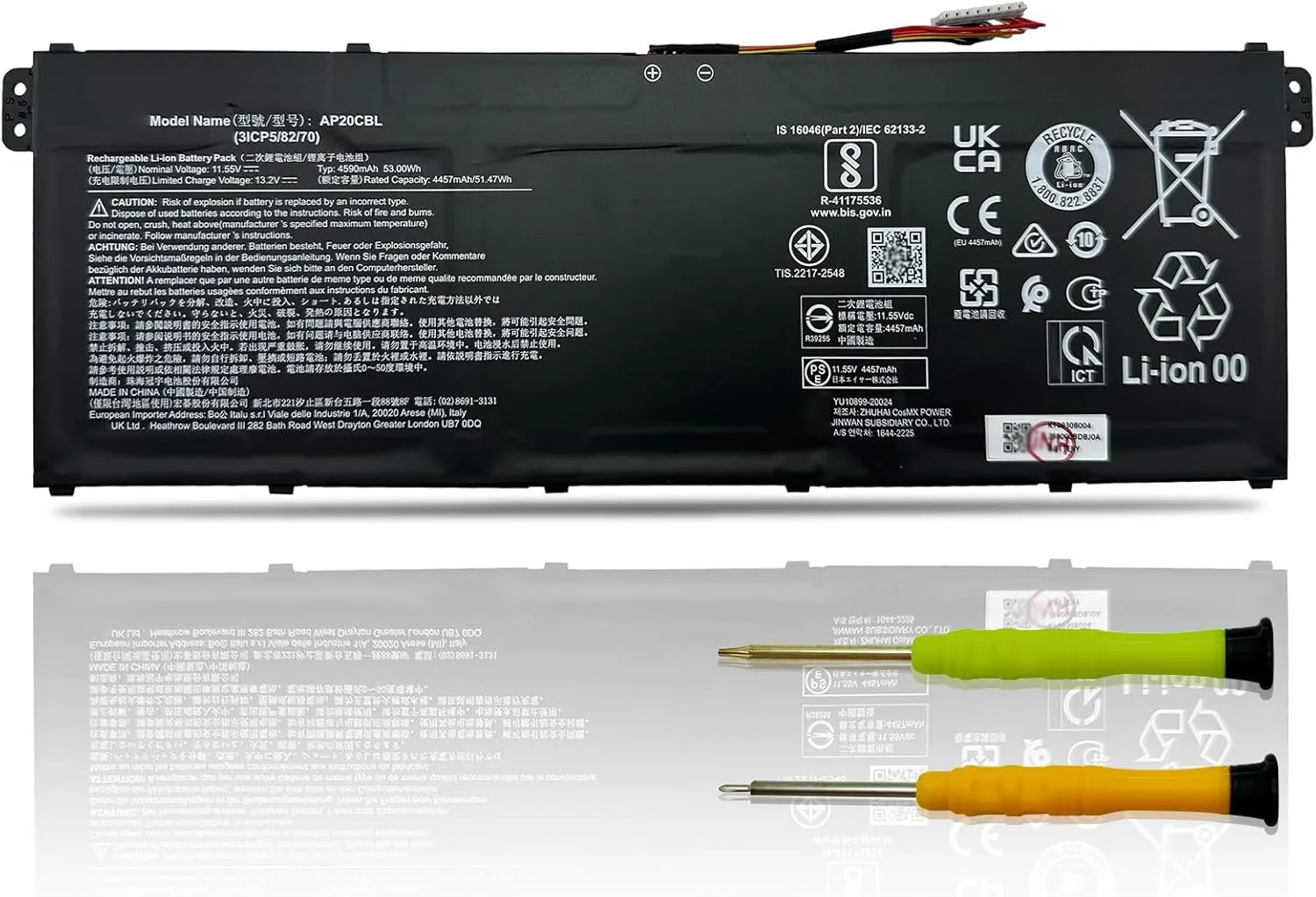 53Wh AP20CBL Laptop Battery Compatible with Acer Swift 3 SF314-43 SF314-511 Aspire 5 A515-45 A515-46 Aspire 7 A715-43G Vero AV15-51 TravelMate Spin B3 B311RNA-32 TMB311RNA-32 3515 3511