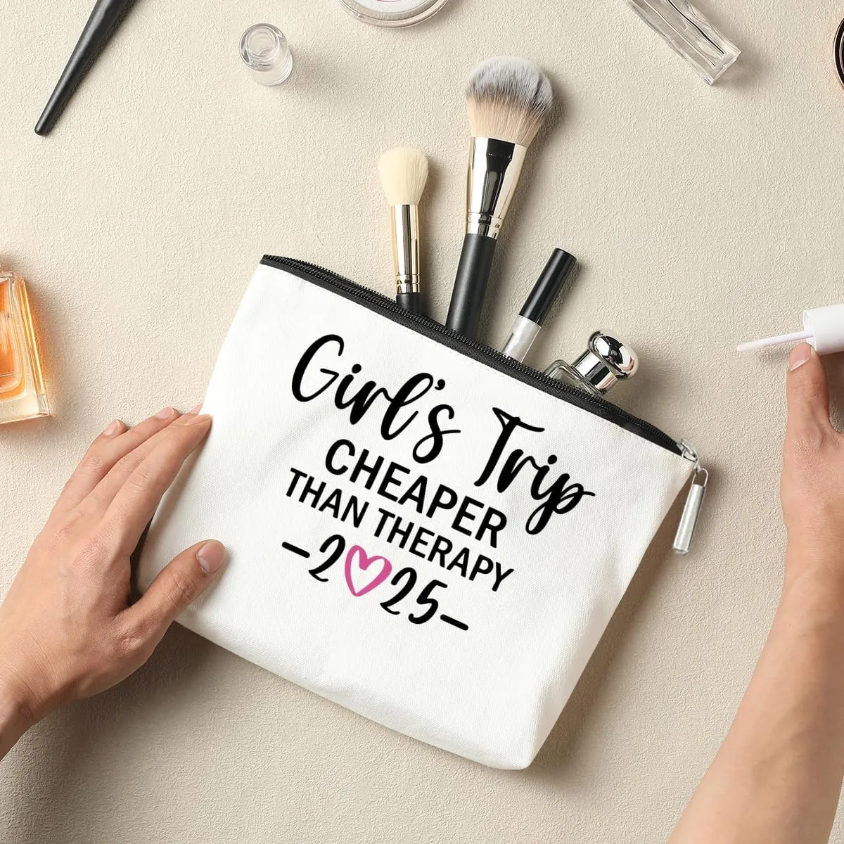 6 PCS Girls Trip Gifts Favors 2025 Girls Weekend Gifts for Women Bestie Gifts Friend Gifts Girls Trip Favors for Her Sister Niece Friendship Holiday Vacation Makeup Bag Weekend Bags for Women