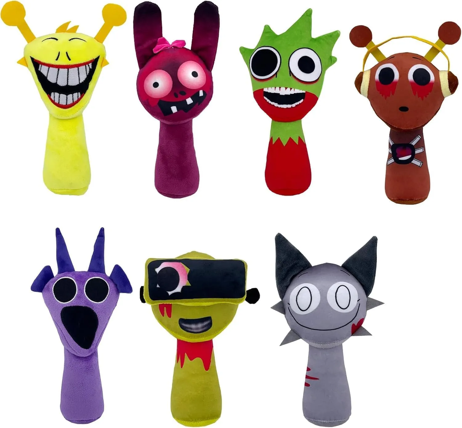 7PCS Sprunki Game Plush, Sprunki Toys Plush,Soft Stuffed Animal Pillow Doll Christmas Birthday Gifts for Adult Kids