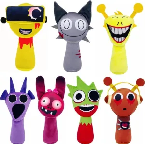 7PCS Sprunki Game Plush, Sprunki Toys Plush,Soft Stuffed Animal Pillow Doll Christmas Birthday Gifts for Adult Kids