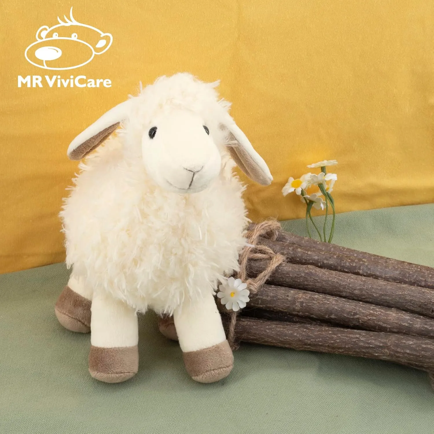8.5" White/Cream Sheep Stuffed Animals for Boys and Girls,Soft and Adorable Lamb Plush Toys for Newborn Babies,Great Gifts on Birthday,Christmas,Baby Shower,Easter,Machine Washable
