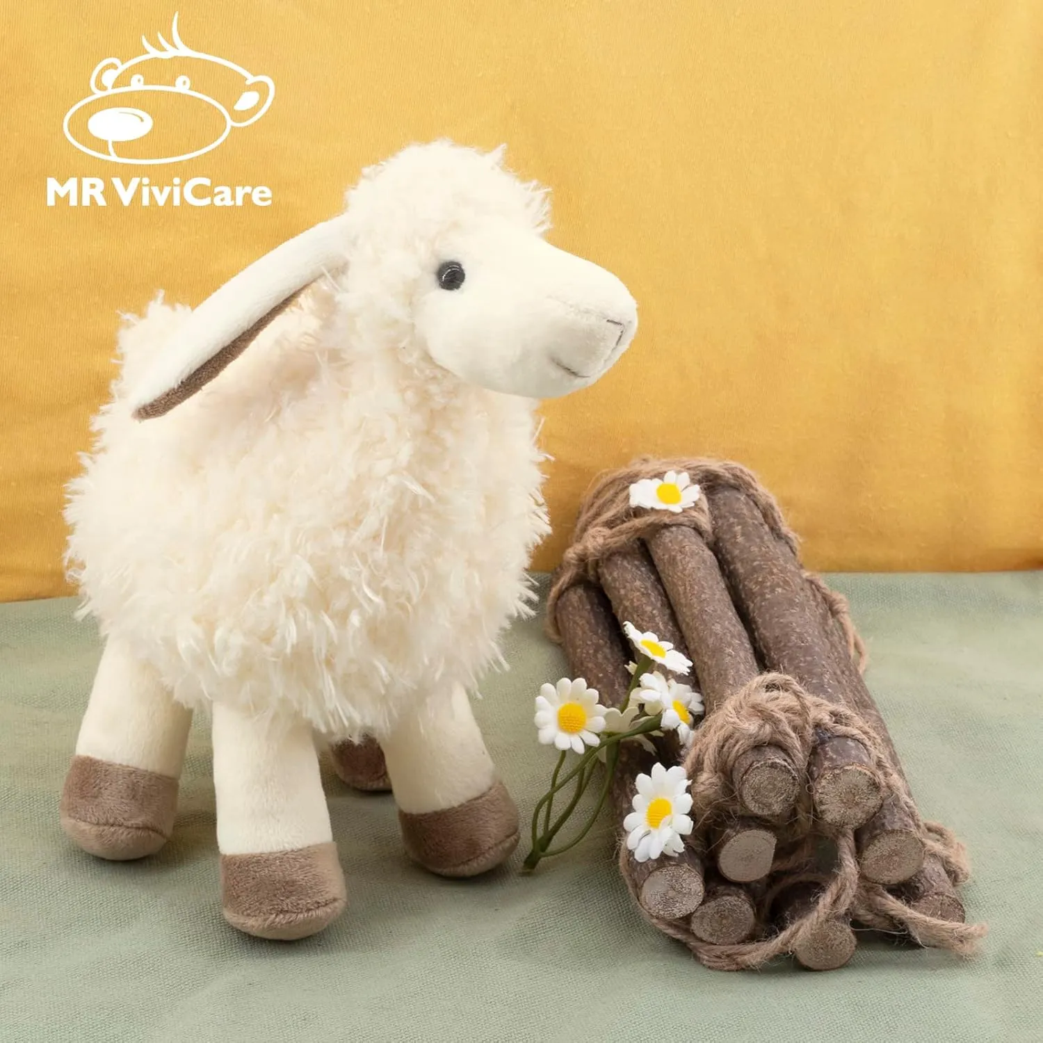 8.5" White/Cream Sheep Stuffed Animals for Boys and Girls,Soft and Adorable Lamb Plush Toys for Newborn Babies,Great Gifts on Birthday,Christmas,Baby Shower,Easter,Machine Washable