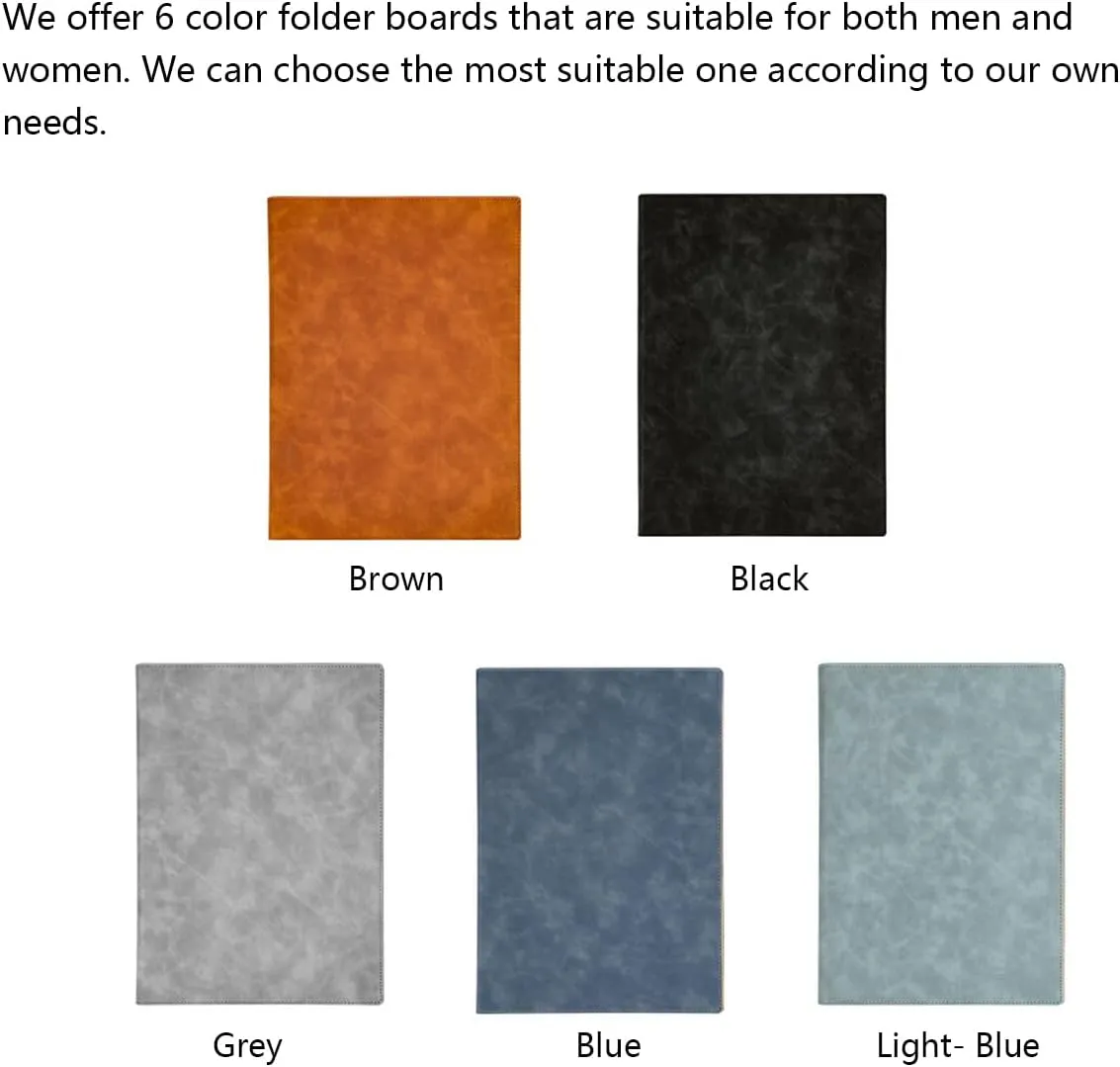 A4 Leather Padfolio Clipboard Folder, Leather Portfolio for Men and Women, Business Portfolio Binder, with r Business Card Holder Reciept Pocket A4 File& Document Sleeve, Notepad Clipboard