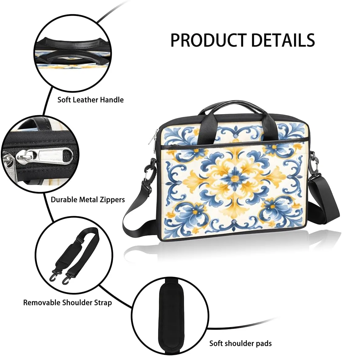 Abstract Fun Design Laptop Shoulder Bag for Tablet Computer Notebook Sleeve Messenger Carrying Case Briefcase Tote