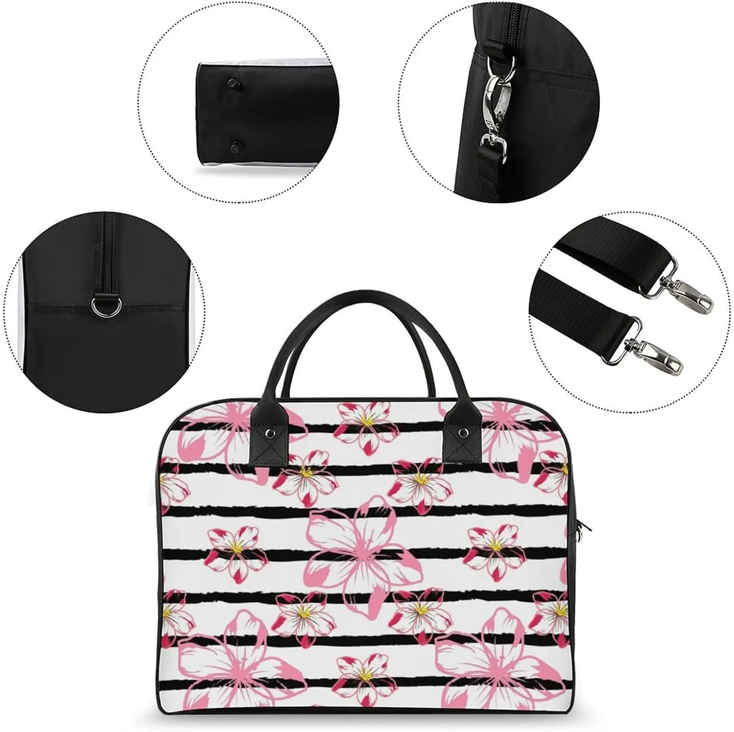 Adult Crossbody Nylon Oriental Cherry Novelty Handbag for Traveling 13" X 19" X 8"
