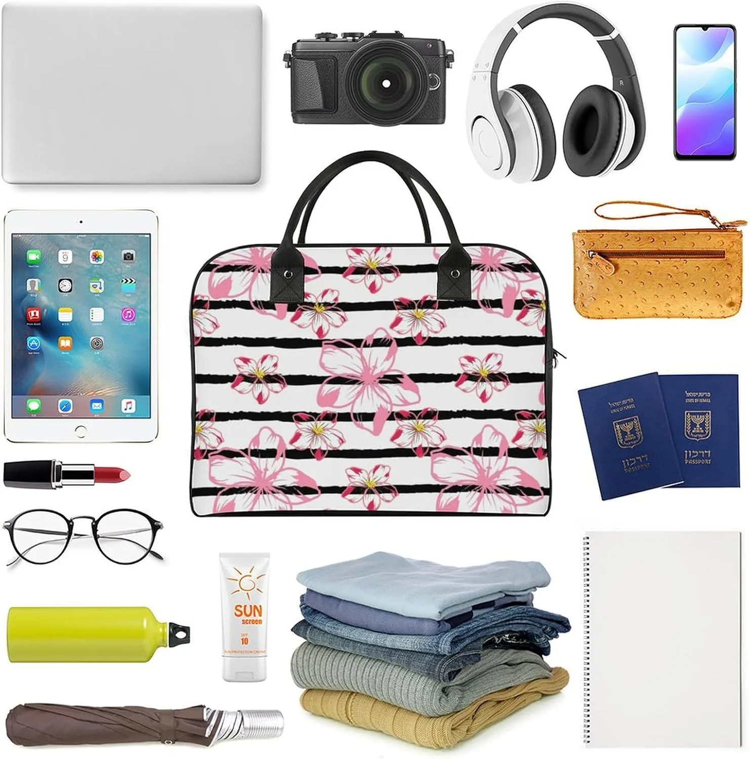 Adult Crossbody Nylon Oriental Cherry Novelty Handbag for Traveling 13" X 19" X 8"