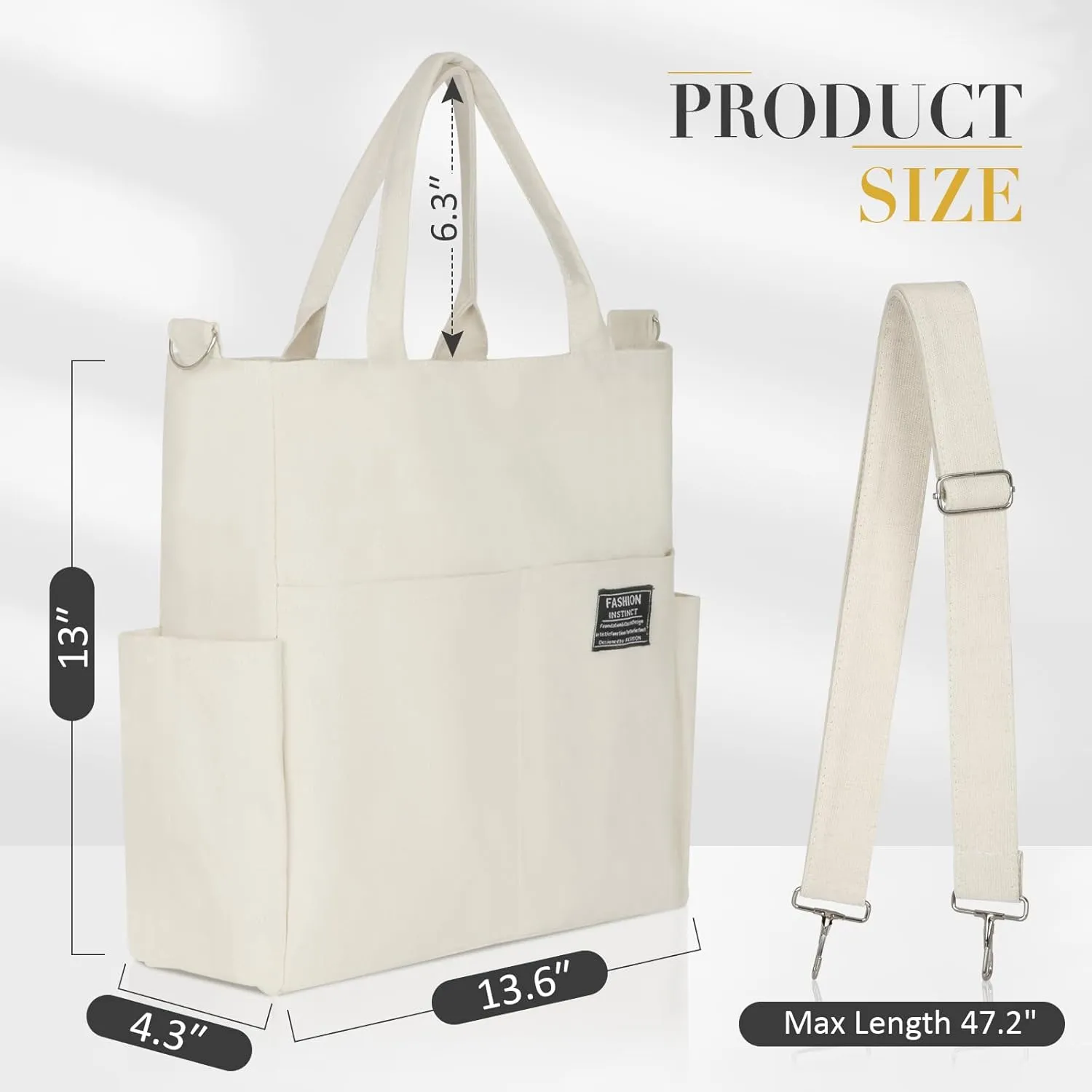 Afashor Women's Canvas Tote Bag Fashion Crossbody Handbag Large Capacity Travel Satchel