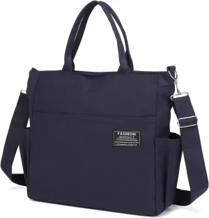 Afashor Women's Canvas Tote Bag Fashion Crossbody Handbag Large Capacity Travel Satchel