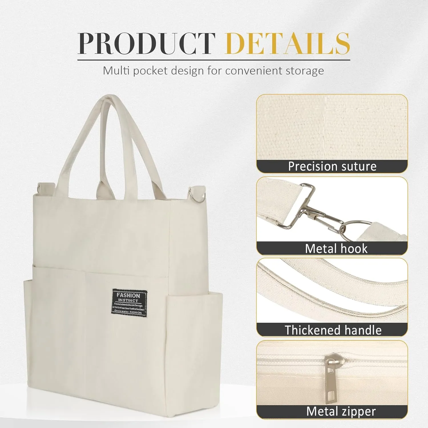 Afashor Women's Canvas Tote Bag Fashion Crossbody Handbag Large Capacity Travel Satchel
