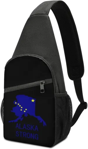 Alaska Strong Sling Bag Crossbody Backpack Lightweight Chest Bag Daypack for Men Women