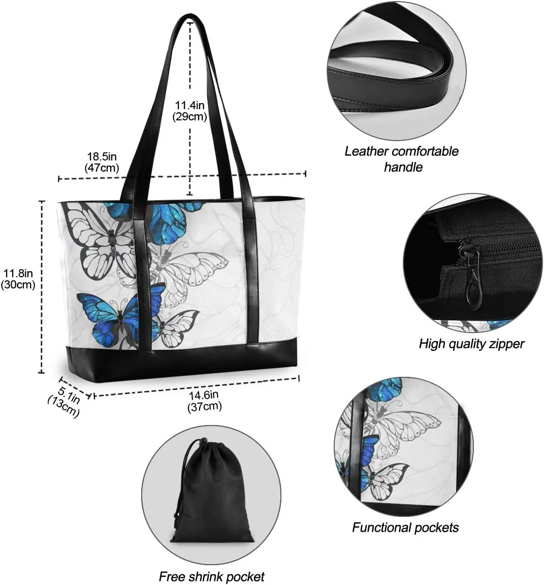 ALAZA Cheetah Leopard Laptop Tote Bag,Fits 15.6 Inch Laptop,Womens Lightweight Canvas Leather Tote Bag Shoulder Bag