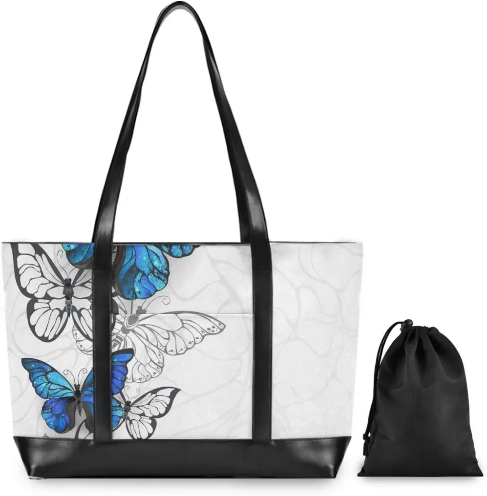 ALAZA Cheetah Leopard Laptop Tote Bag,Fits 15.6 Inch Laptop,Womens Lightweight Canvas Leather Tote Bag Shoulder Bag