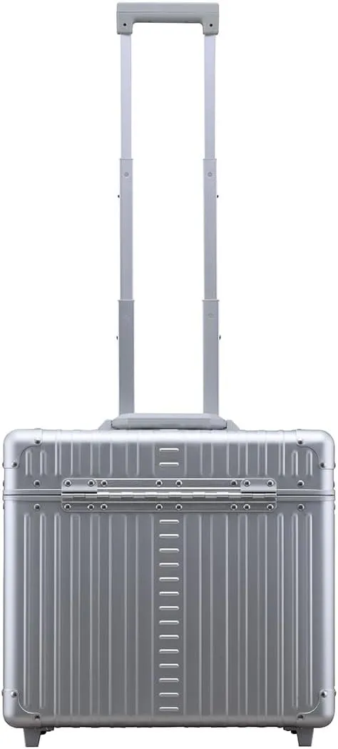 Aleon 17” Two Wheels Pilot Business Laptop Travel Luggage, Catalog Case with Laptop Sleeve and Built-In Removable Dividers, Rolling Laptop Bag for Men and Women (Silver)