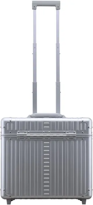 Aleon 17” Two Wheels Pilot Business Laptop Travel Luggage, Catalog Case with Laptop Sleeve and Built-In Removable Dividers, Rolling Laptop Bag for Men and Women (Silver)