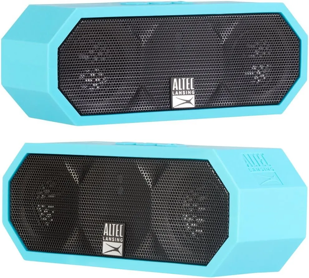 Altec Lansing Jacket H2O 2 - Waterproof Bluetooth Speaker with 3.5mm Aux Port, IP67 Certified & Floats in Water, Compact & Portable Speaker for Travel & Outdoor Use, 8 Hour Playtime